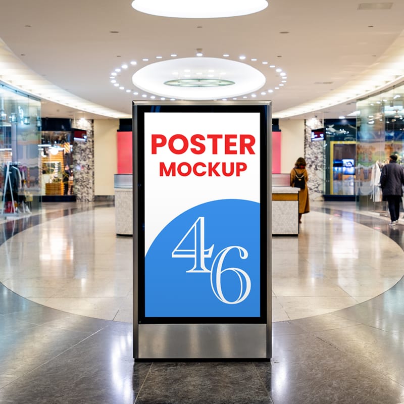 Citylight in City Mall Mockup PSD