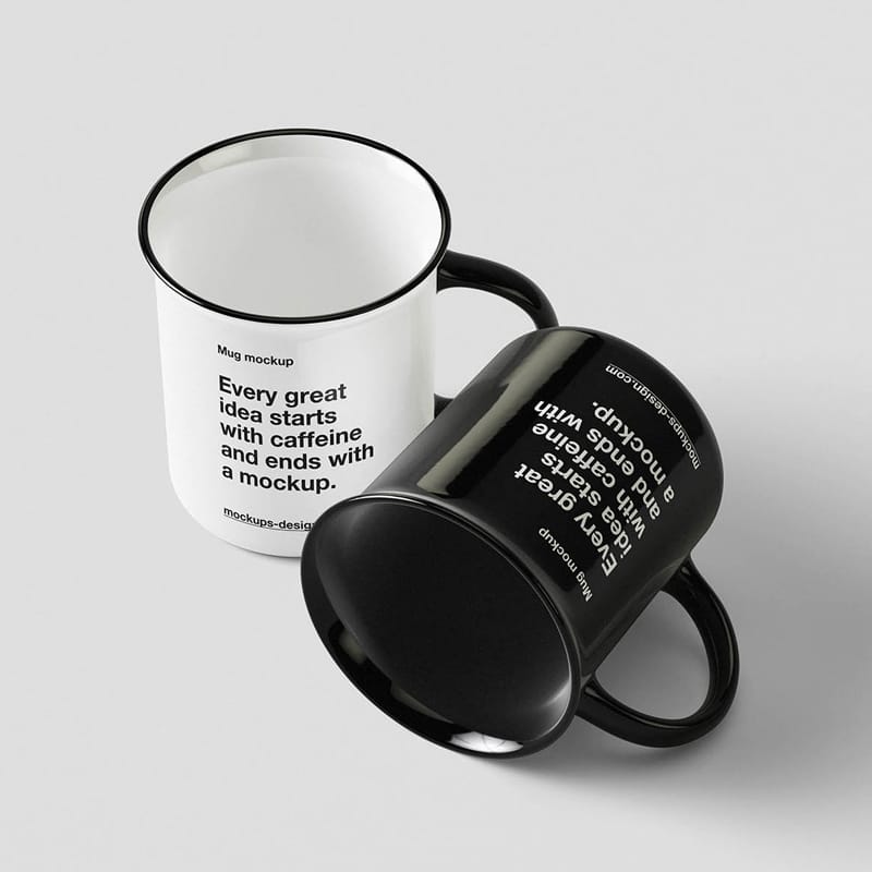 Clean Enamel Mug Mockup PSD