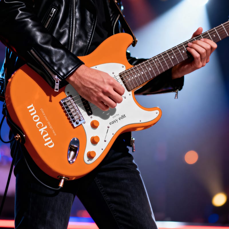 Electric Guitar Mockup PSD