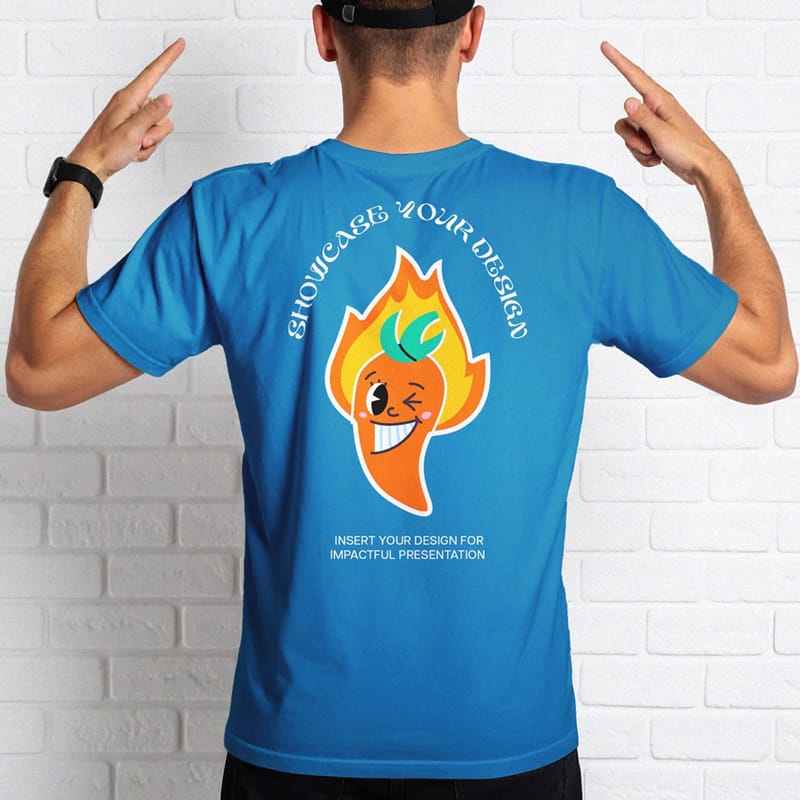 Elegant Back View T-Shirt Mockup PSD