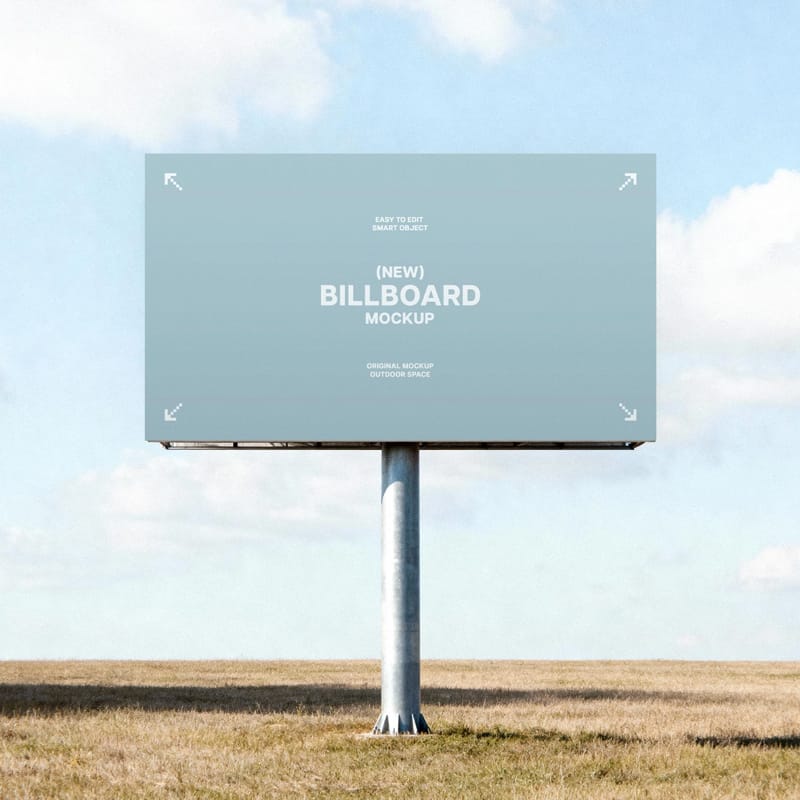 Field Billboard Mockup PSD