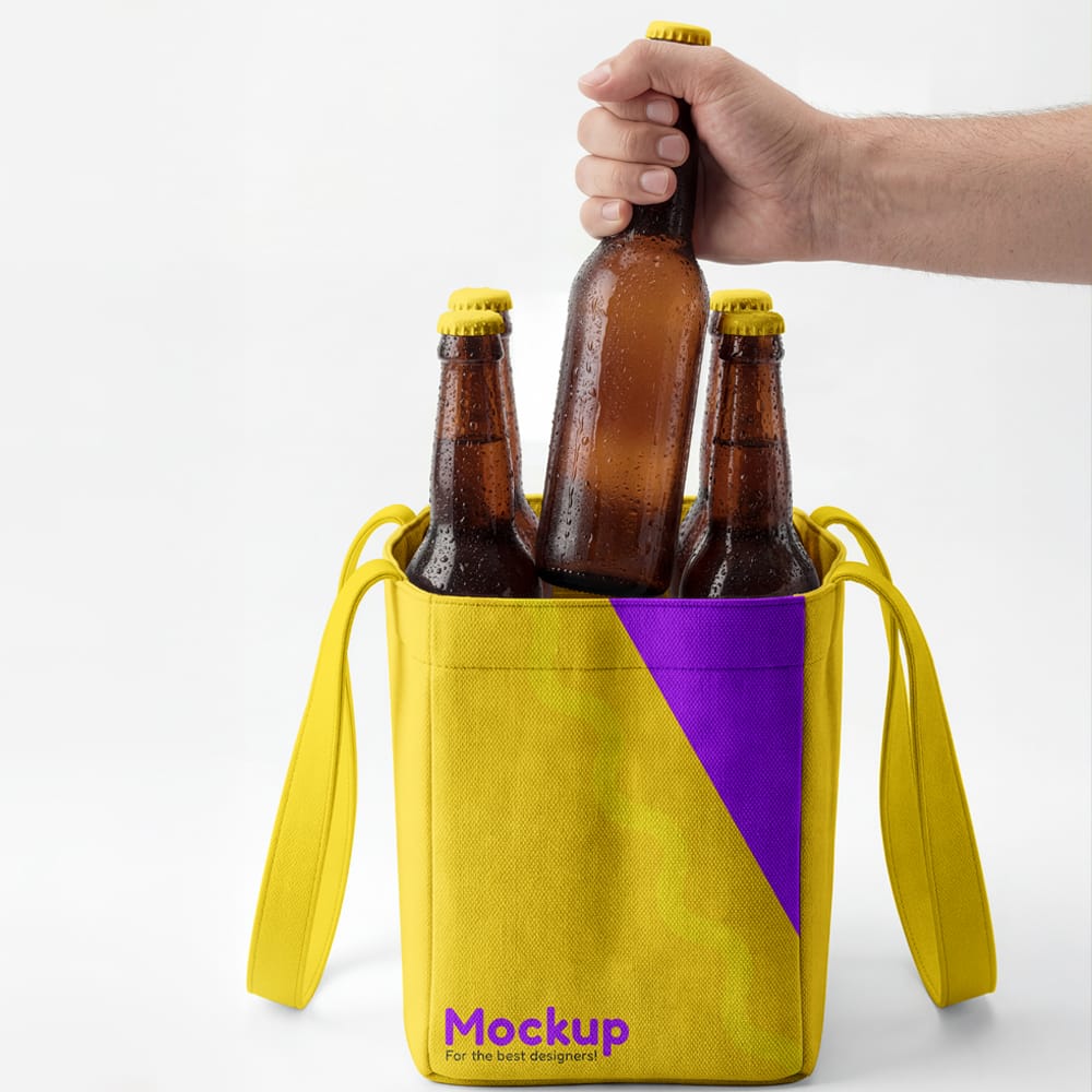 Free Beer Bag Mockup PSD