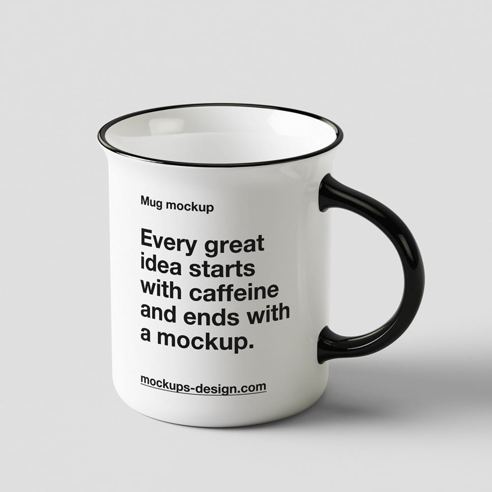 Free Clean Enamel Mug Mockup PSD