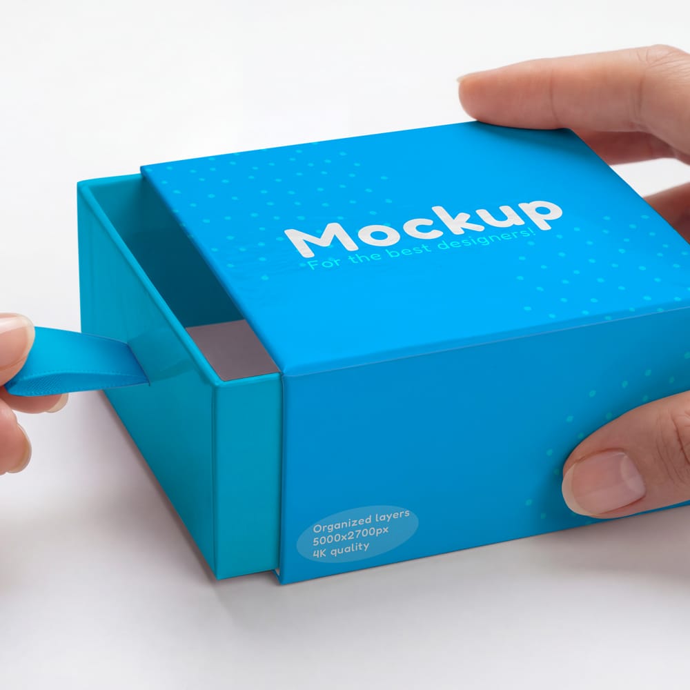 Free Drawer Box Mockup PSD
