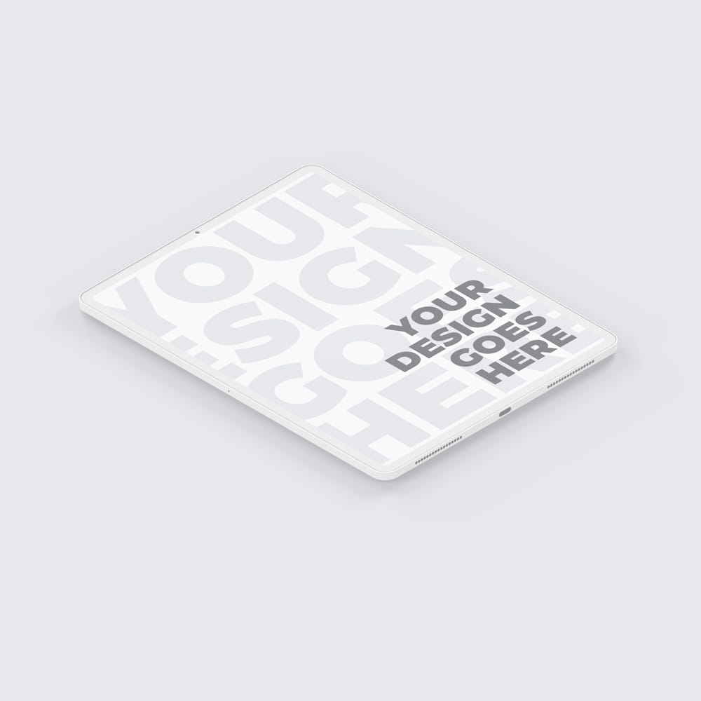 Free Elegant White iPad Mockup PSD