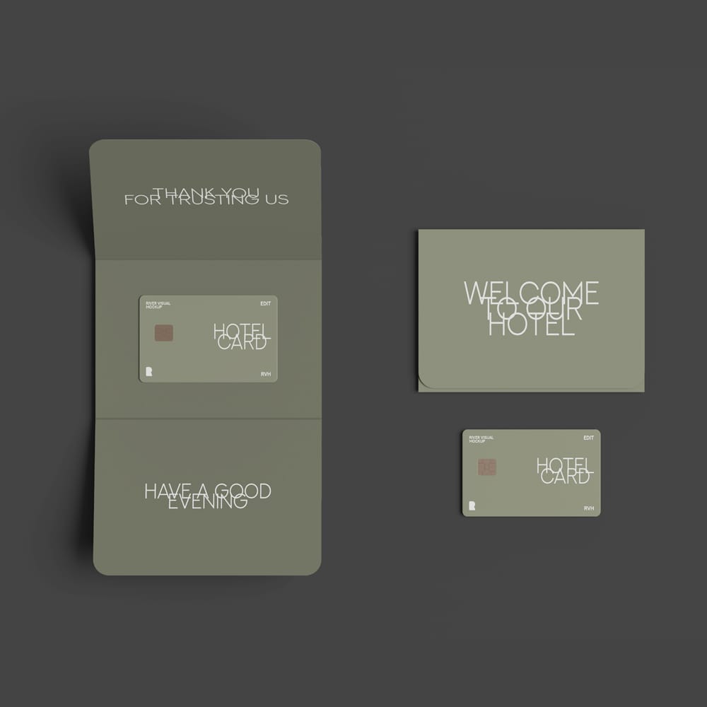 Free Gift Card Envelope Packaging Mockup PSD