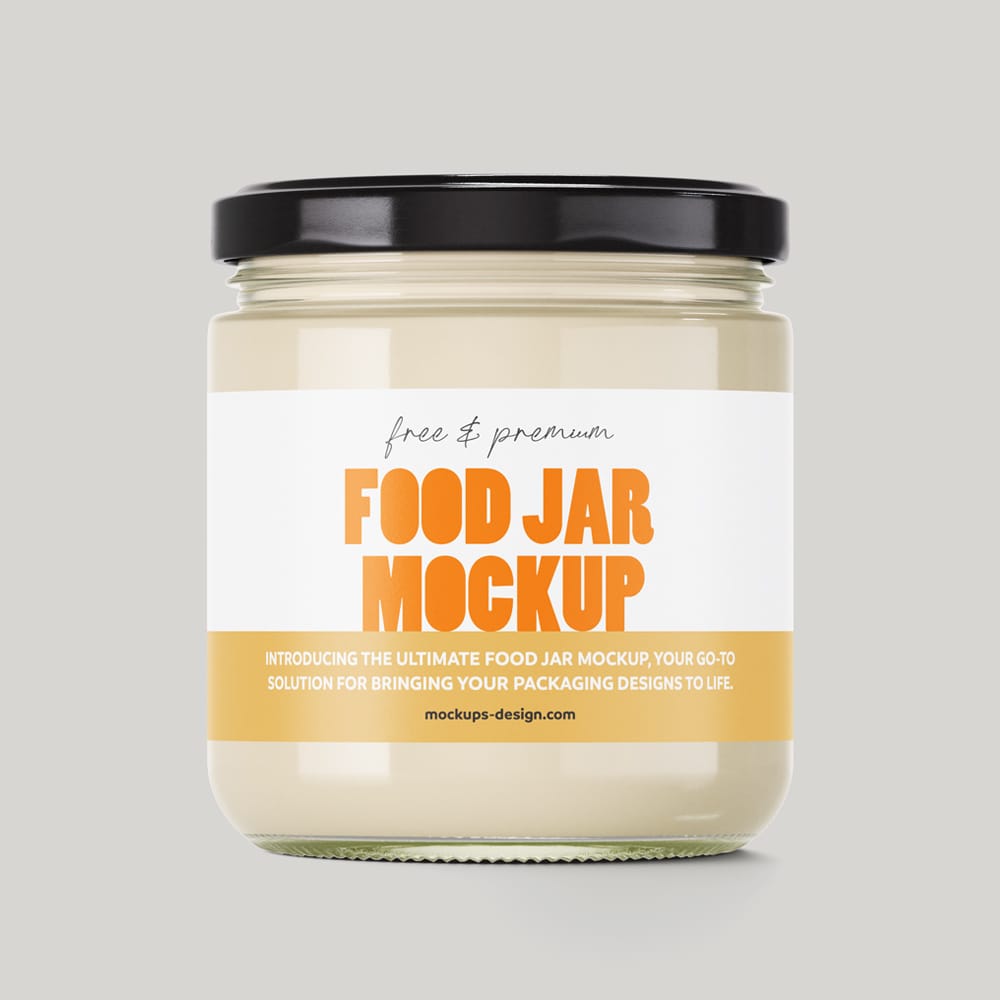Free Glass Food Jar Mockup PSD