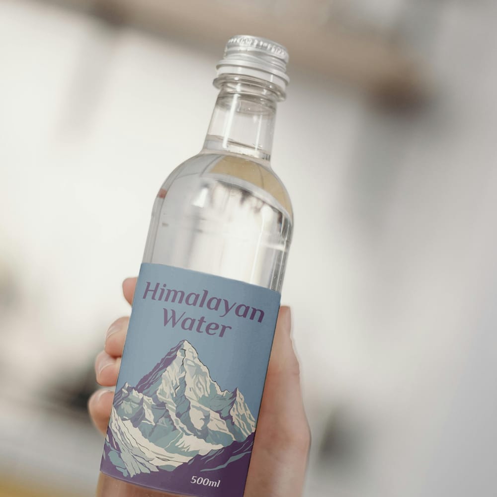 Free Glass Water Bottle Mockup PSD