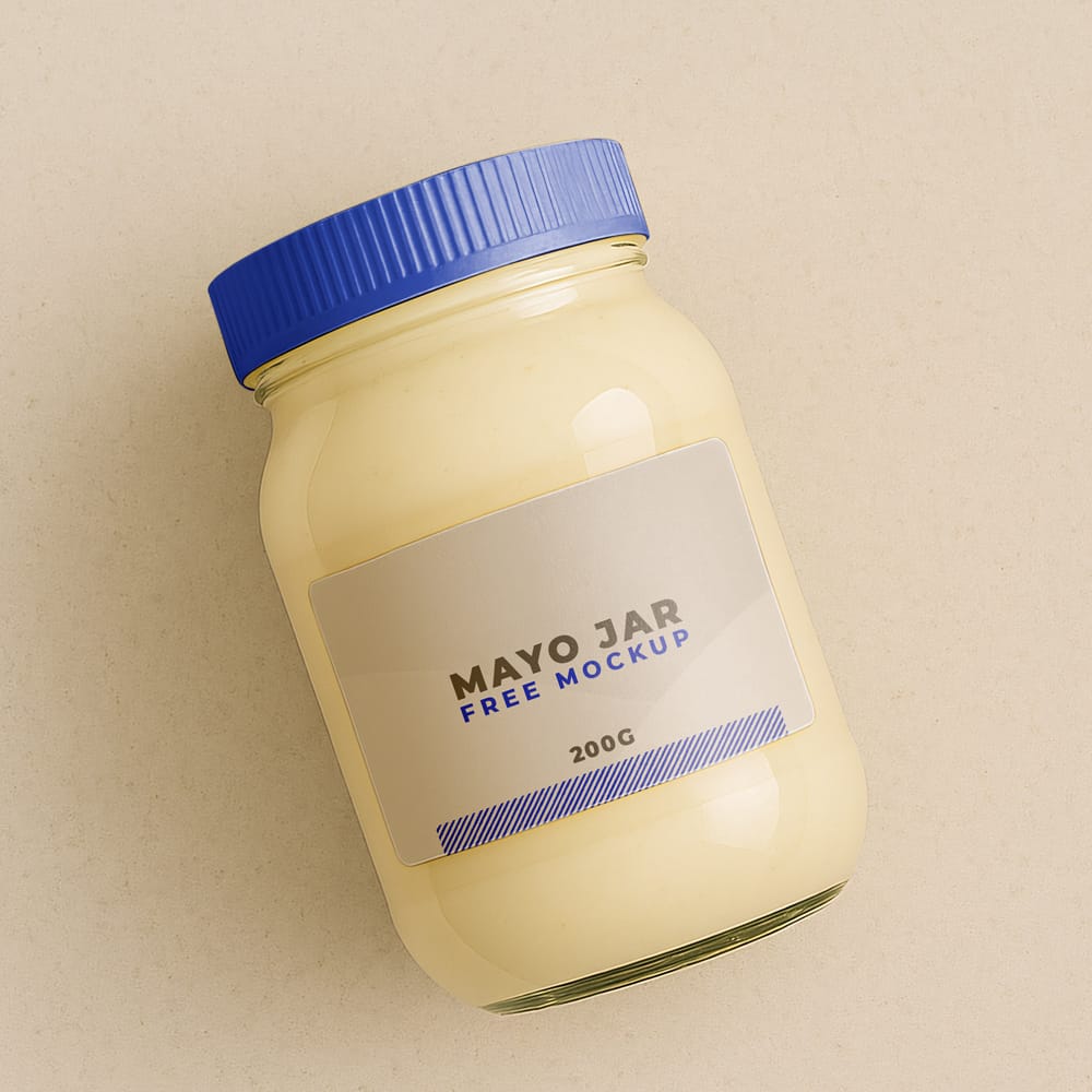 Free Mayonnaise Jar Mockup PSD