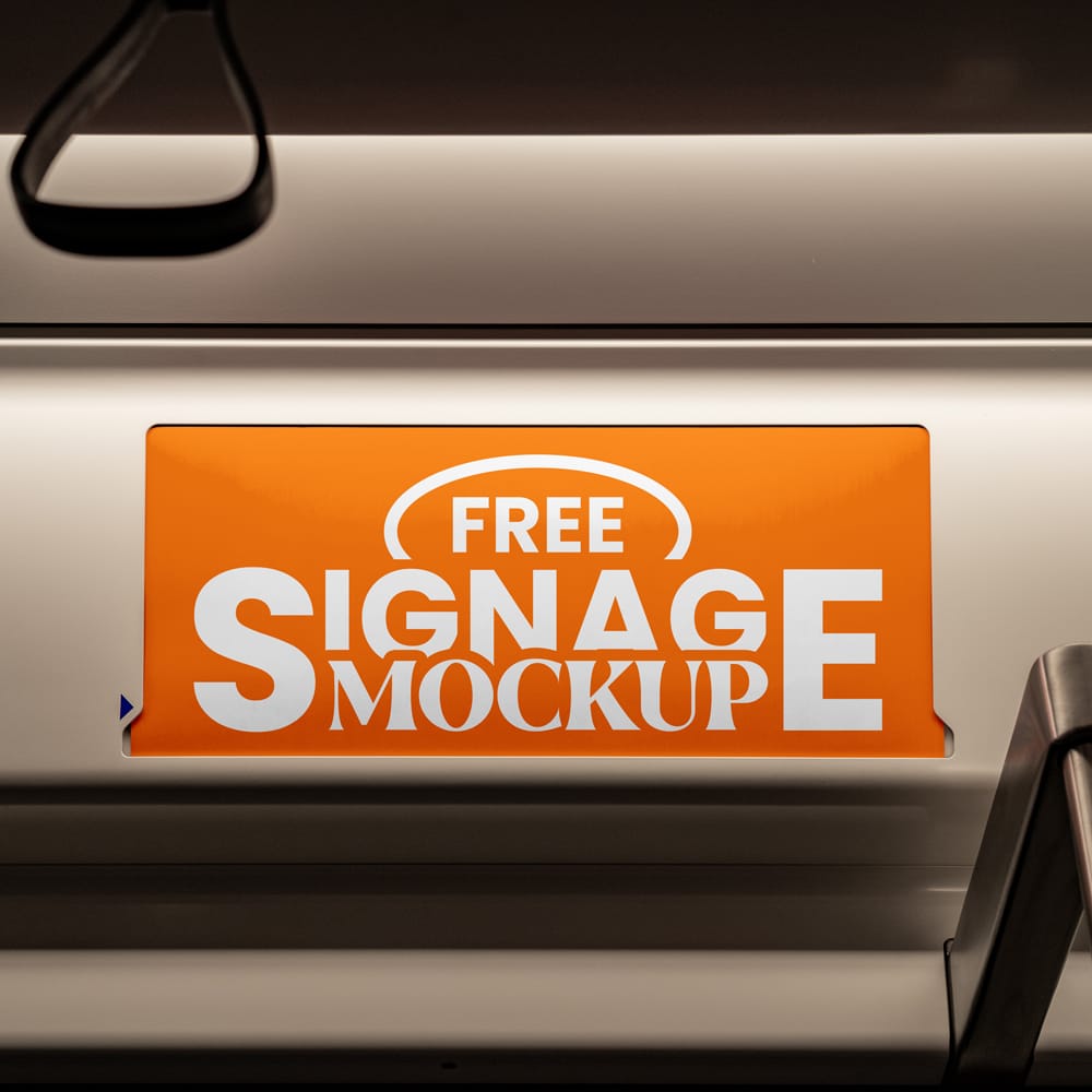 Free Metro Advert Sign Mockup PSD