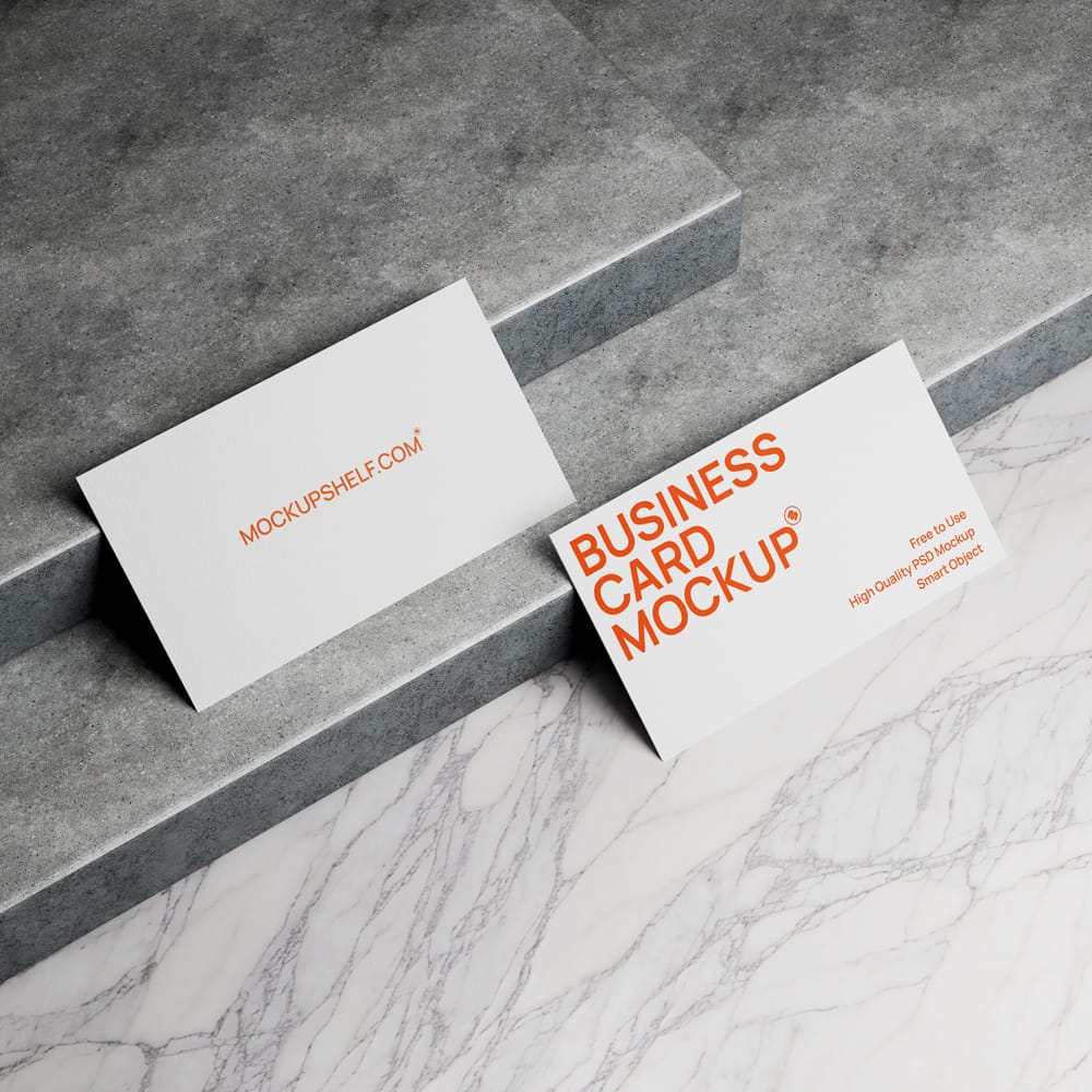 Free Minimal Clean Business Card Mockup PSD