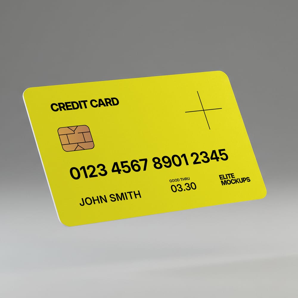 Free Minimalist Bank Card Mockup PSD