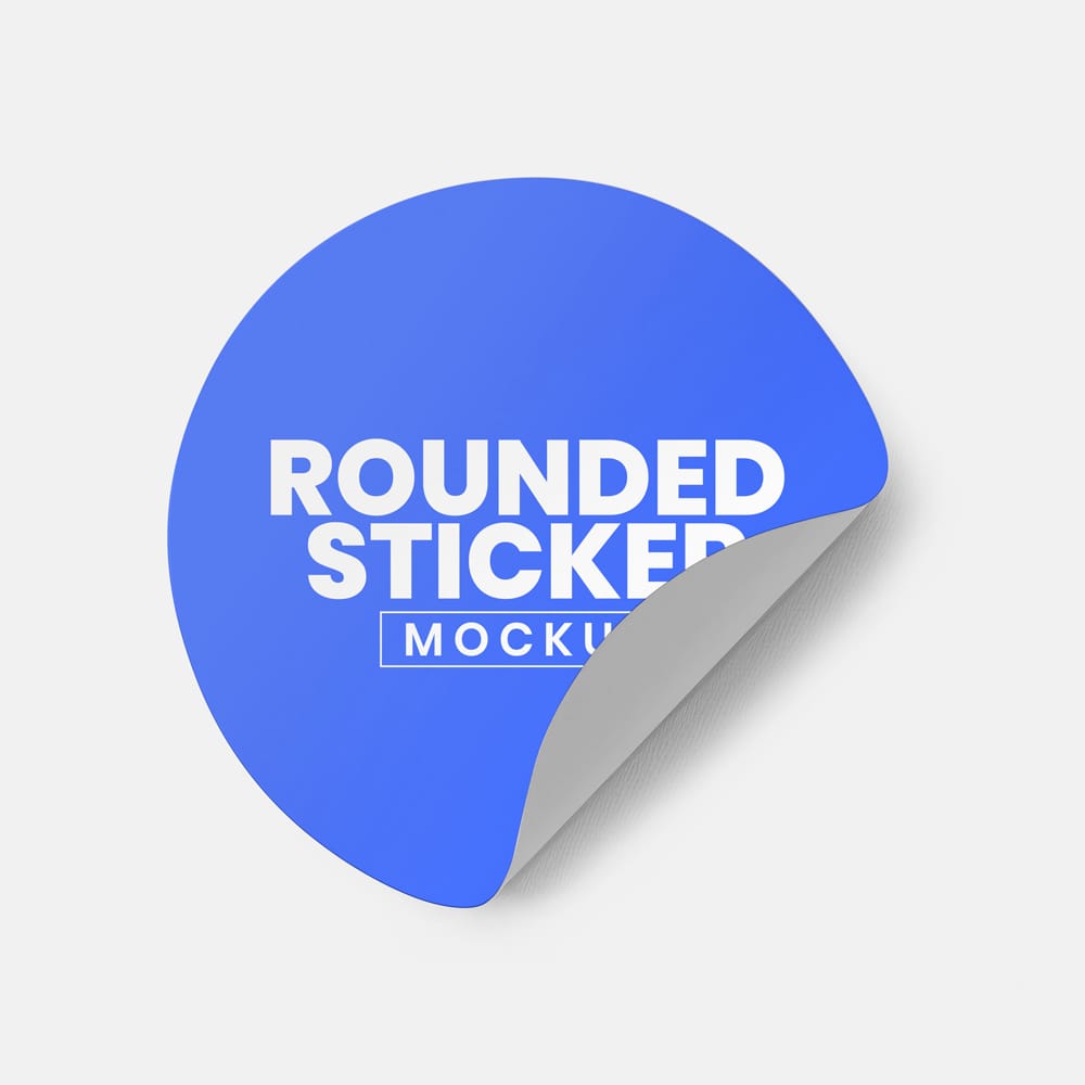 Free Minimalist Circle Sticker Mockup PSD