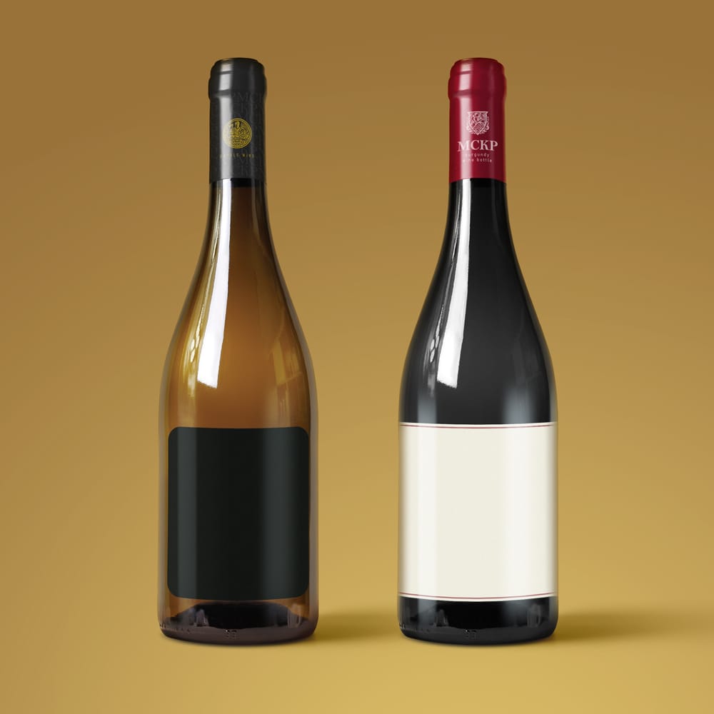Free Minimalist Wine Bottle Mockup PSD