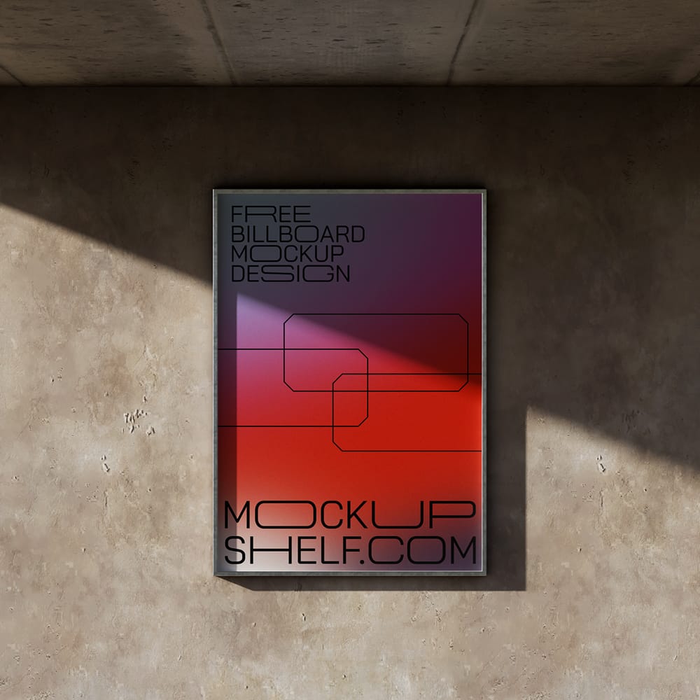 Free Modern Outdoor Wall Advertising Display PSD