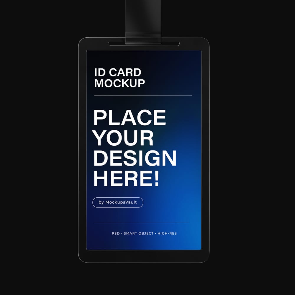 Free Realistic ID Card Holder Mockup PSD