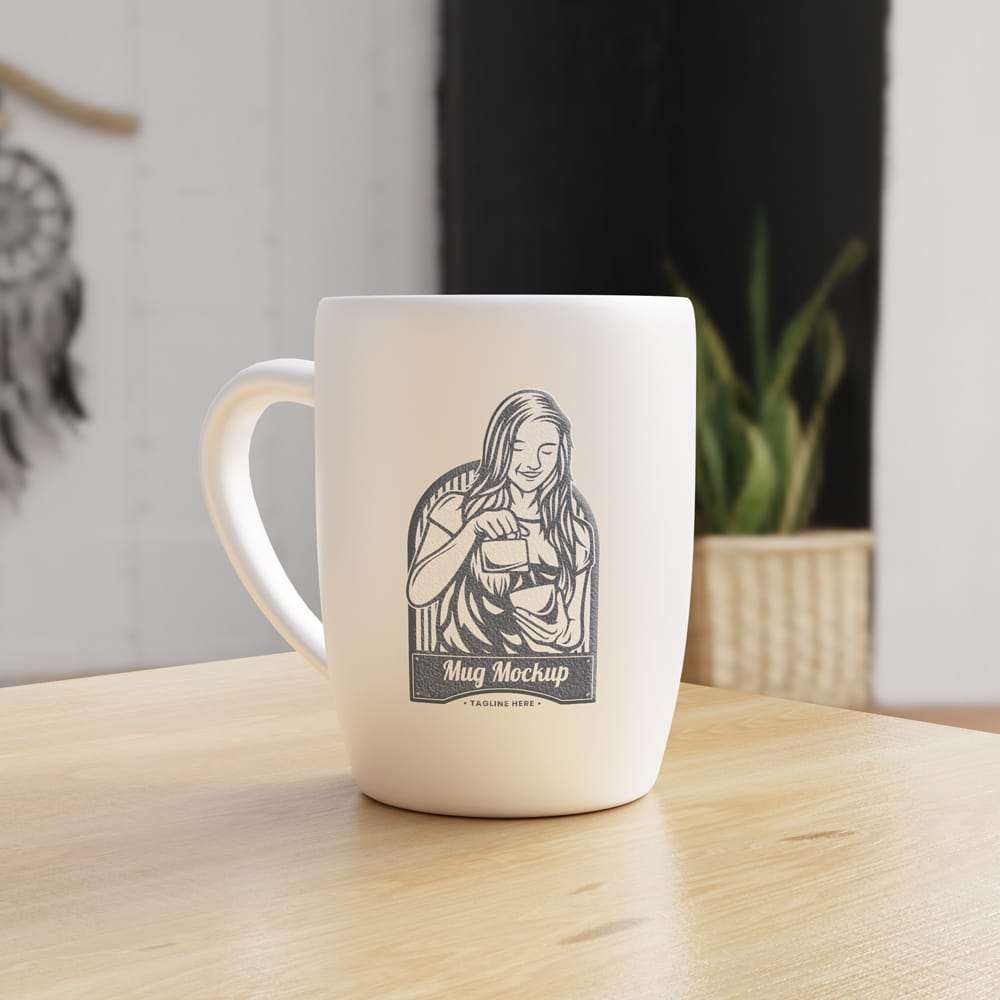 Free Realistic Mug Mockup Display PSD