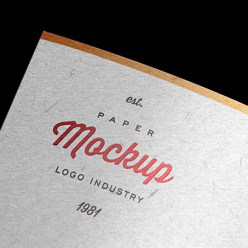 Free Realistic Textured Paper Logo Mockup PSD