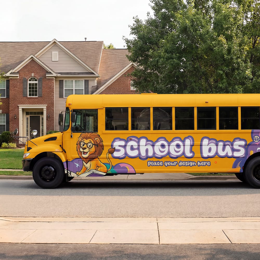 Free School Bus Mockup PSD