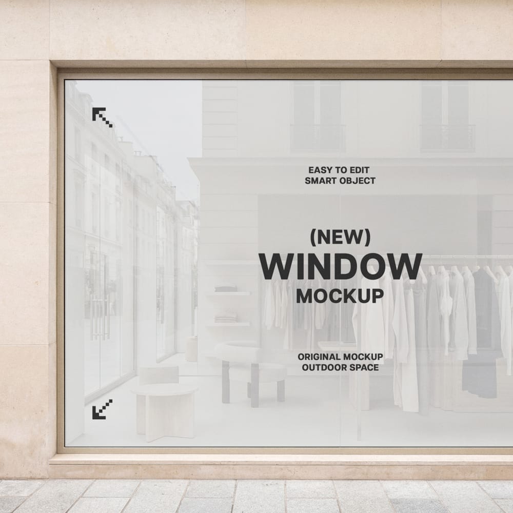 Free Shopfront Window Sticker Mockup PSD