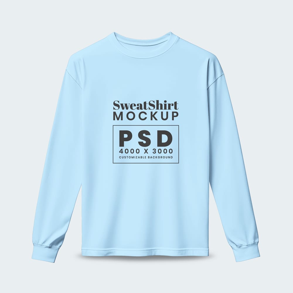 Free Sweatshirt Long Sleeve Mockup PSD
