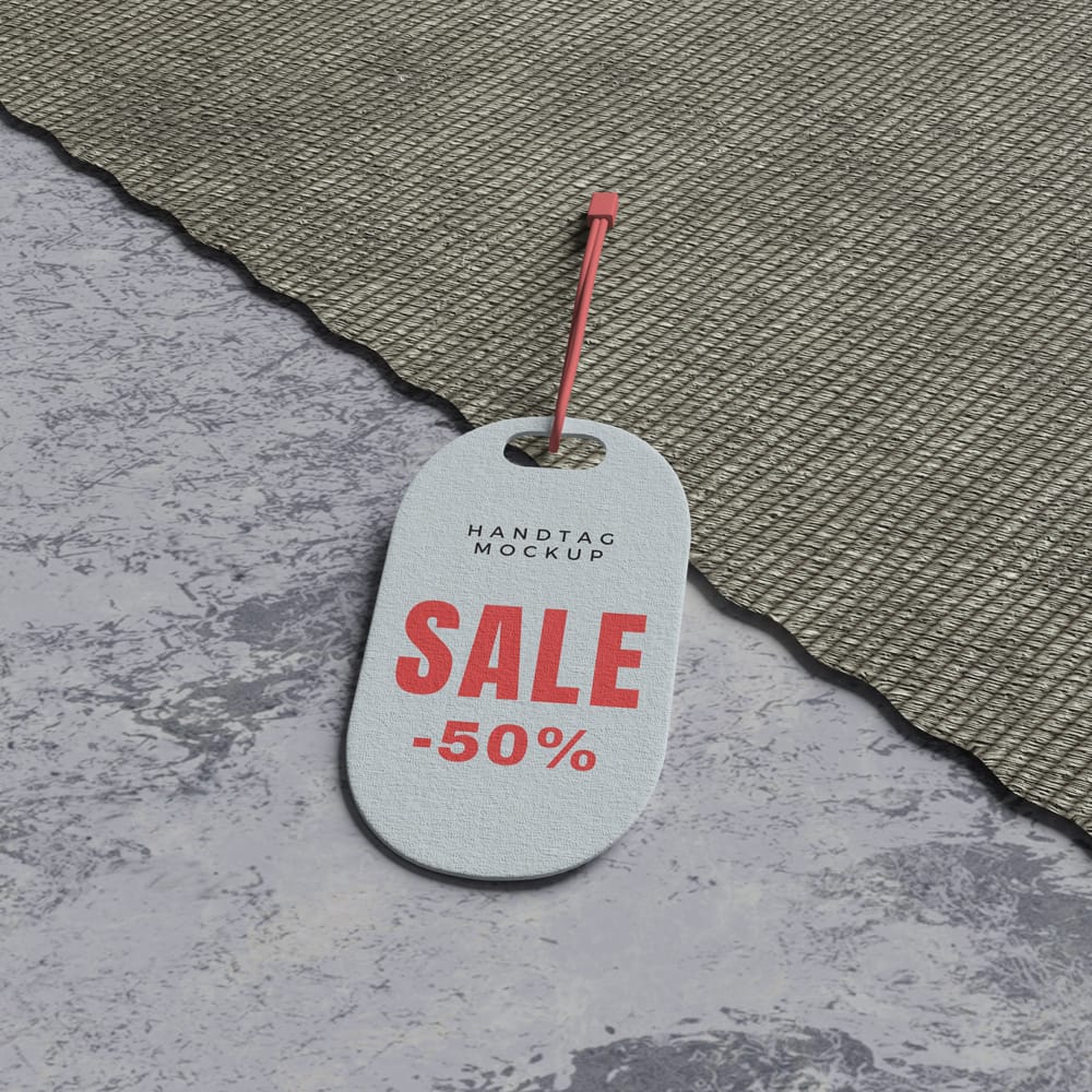 Free Tiny Hand Tag Mockup PSD