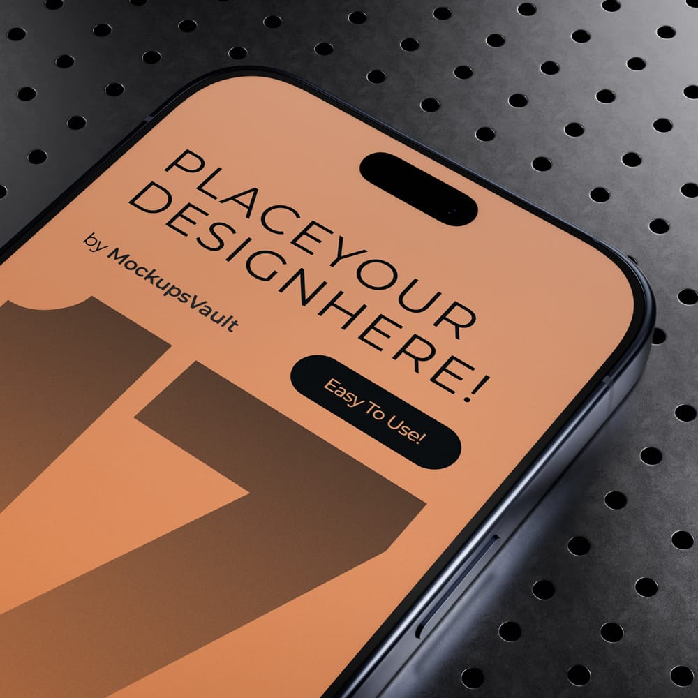 Free iPhone 17 Pro Dark Steel Mockup PSD