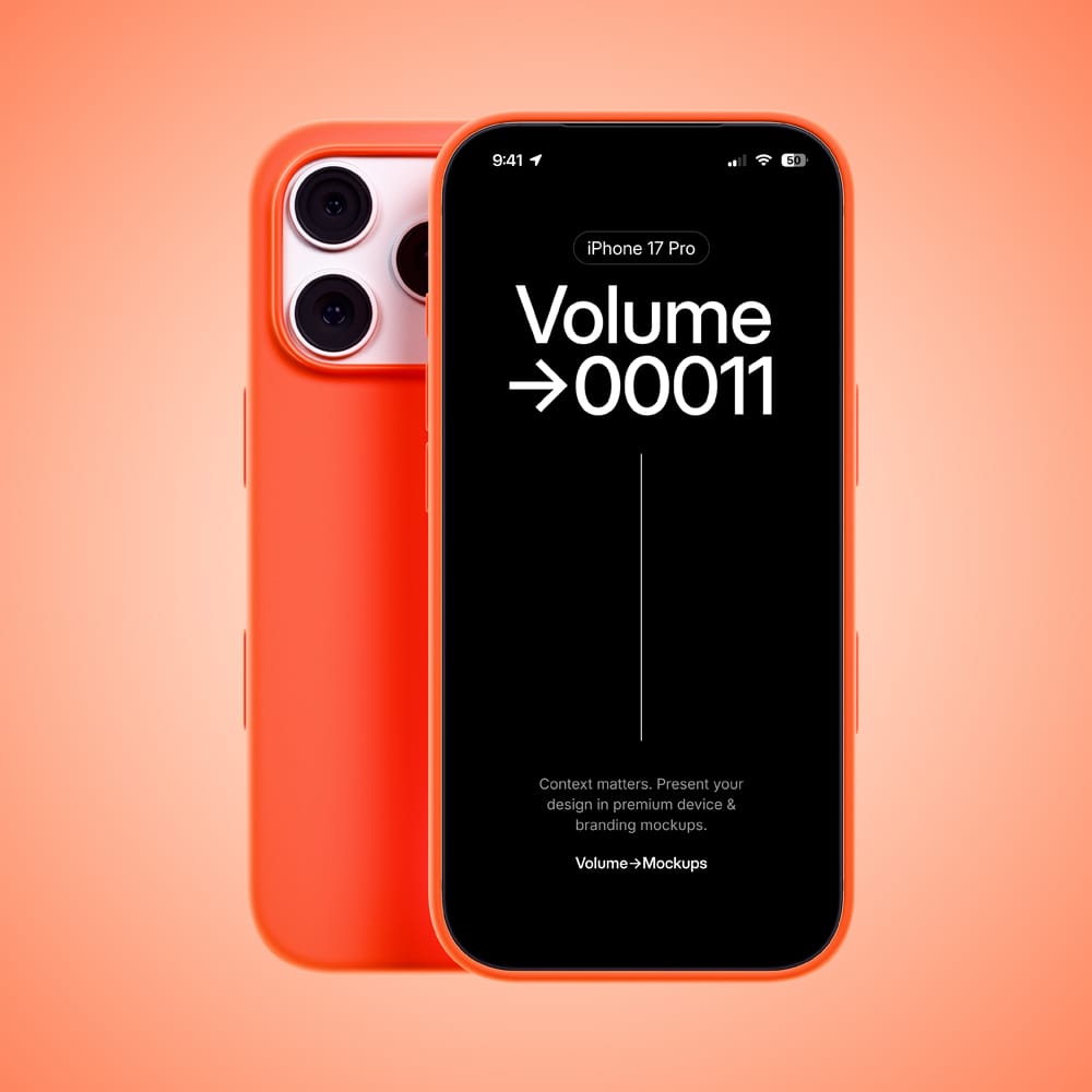 Free iPhone 17 Pro Silicone Case Mockup PSD