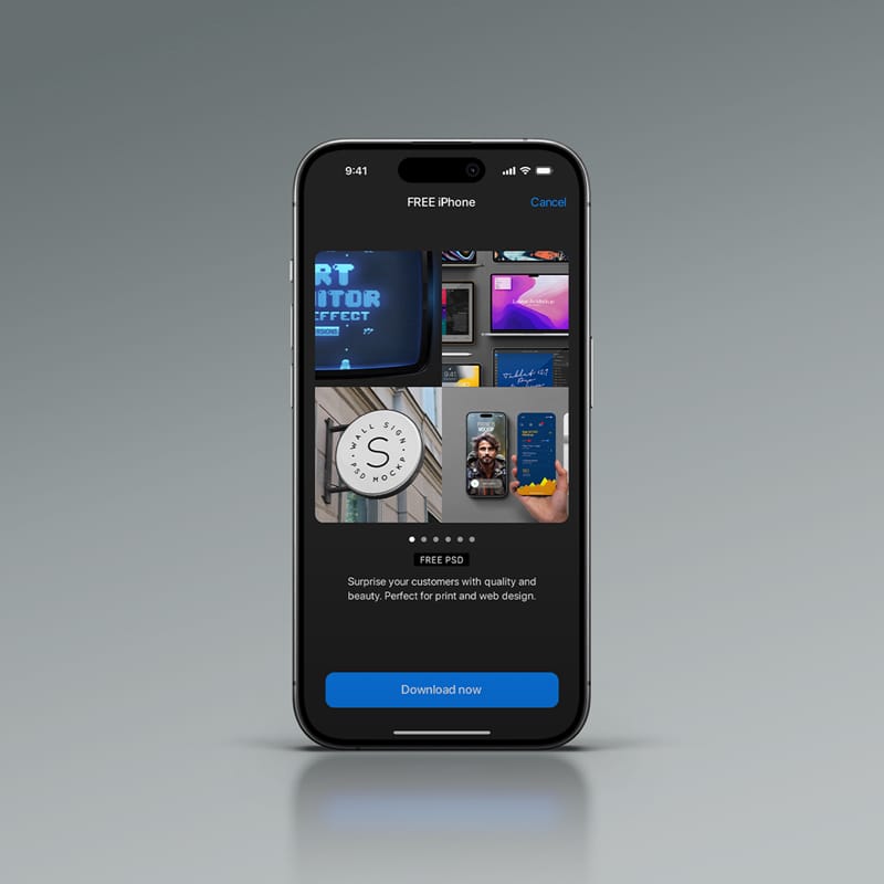 Front View iPhone 16 Pro Mockup PSD