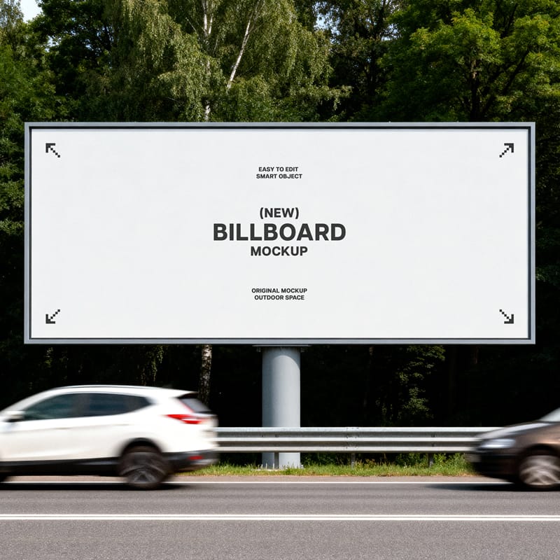 Highway Billboard Mockup PSD