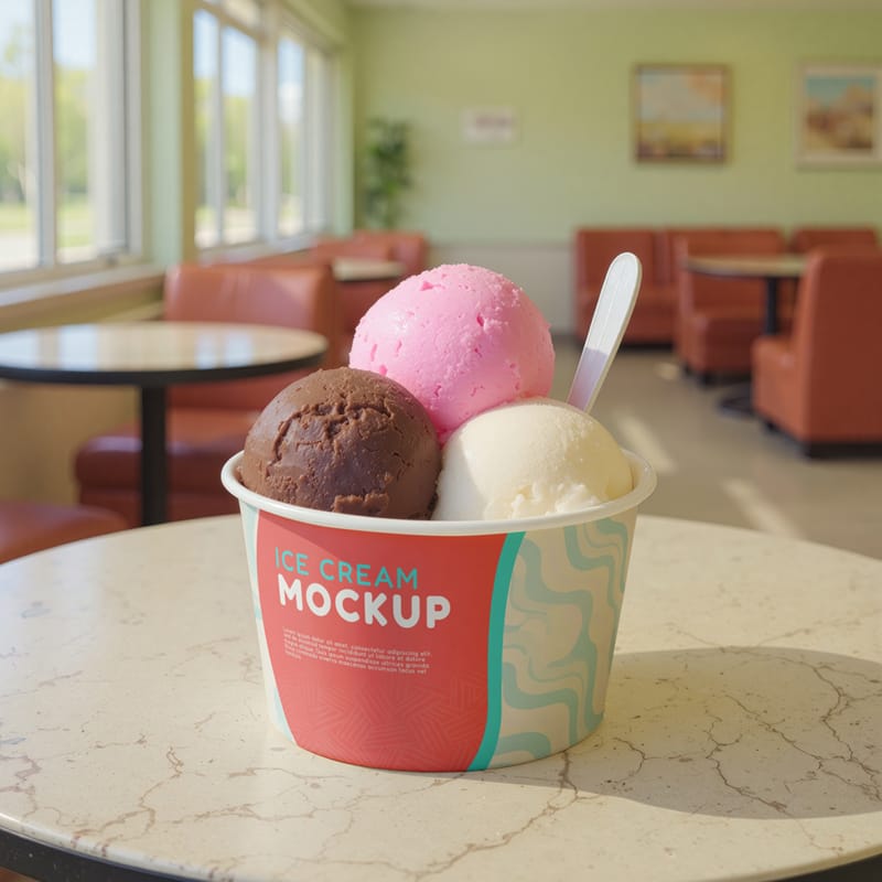 Ice Cream Jar Mockup PSD