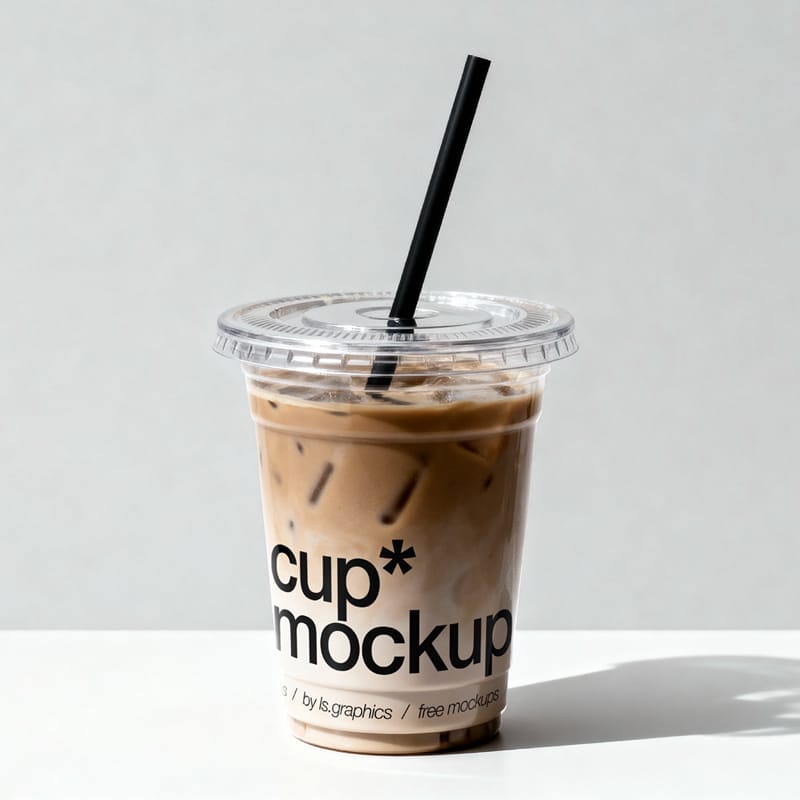 Iced Coffee Cup Mockup PSD