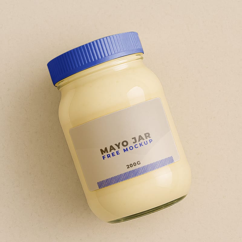 Mayonnaise Jar Mockup PSD