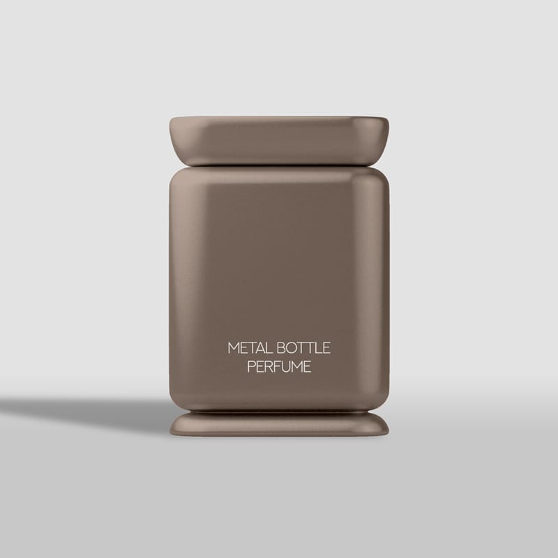 Metal Bottle Perfume Mockup PSD