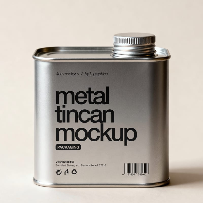 Metal Tin Can Mockup Template PSD