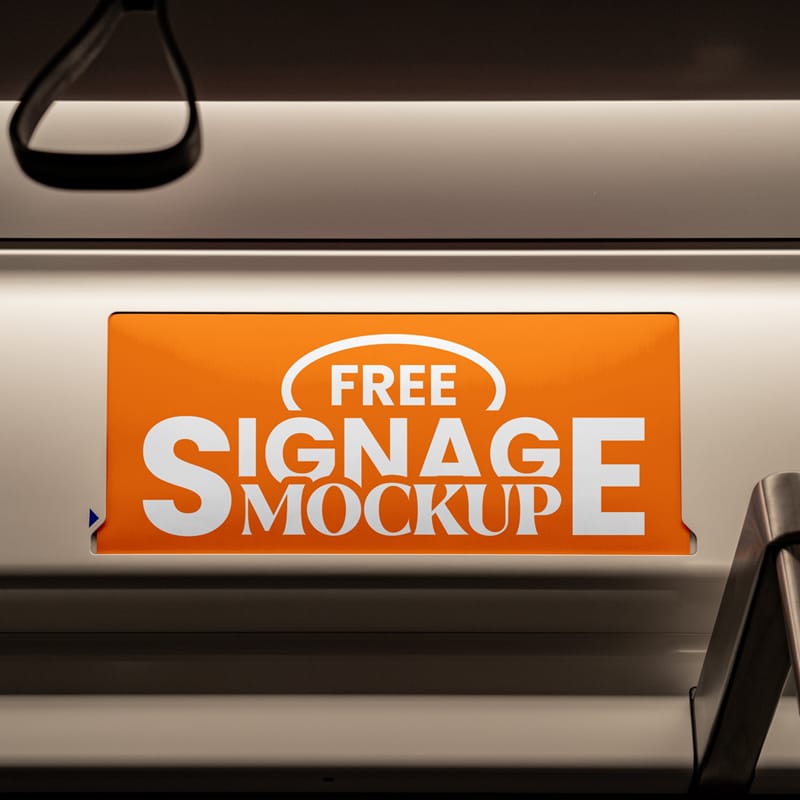 Metro Advert Sign Mockup PSD