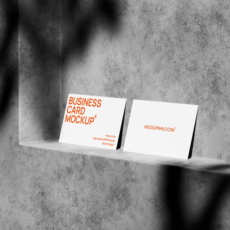 Minimal Concrete Business Card Mockup PSD