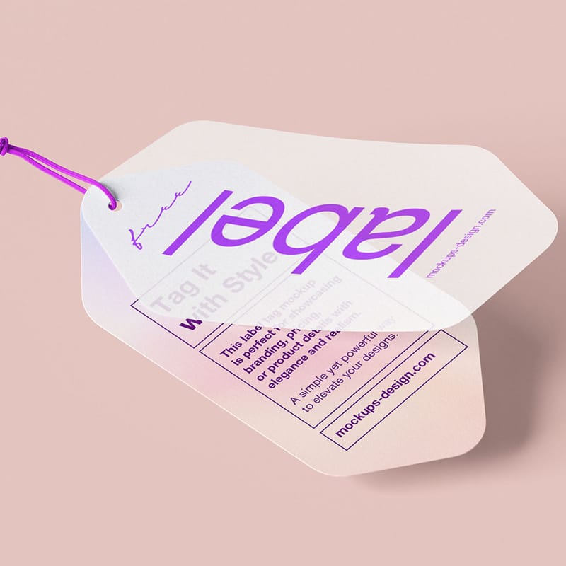 Minimalist Apparel Label Tag Mockup PSD