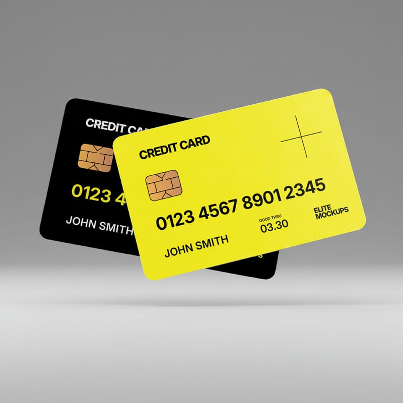 Minimalist Bank Card Mockup PSD