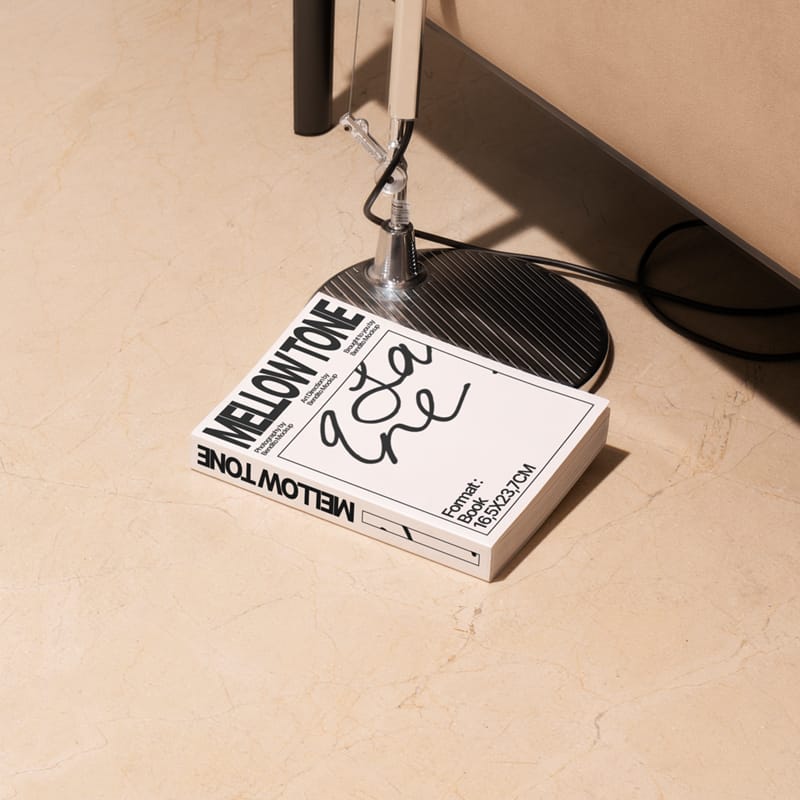 Minimalist Editorial Book Mockup on Stone Floor PSD