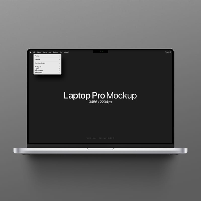 Minimalist MacBook Pro Laptop Mockup
