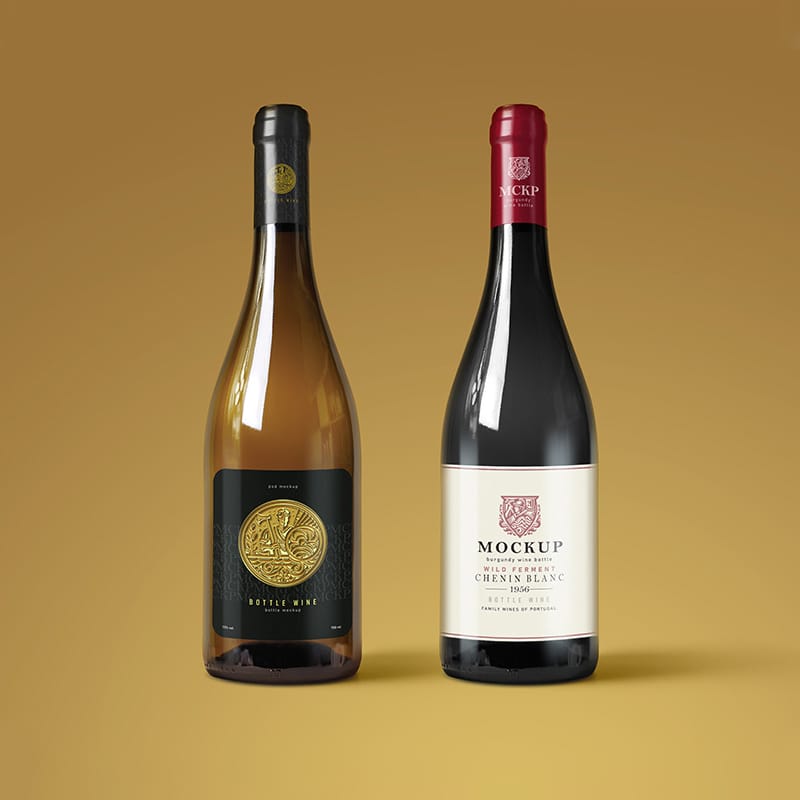 Minimalist Wine Bottle Mockup PSD