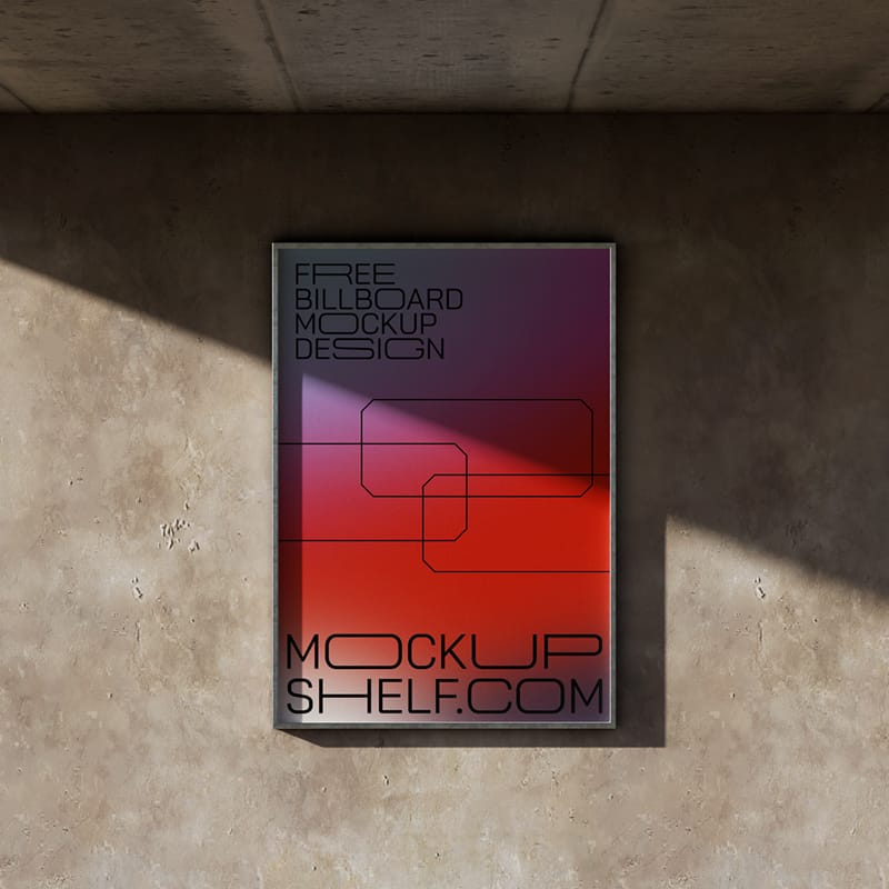 Modern Outdoor Wall Advertising Display Mockup PSD