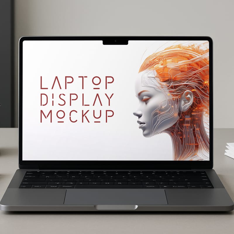 Notch MacBook Mockup PSD