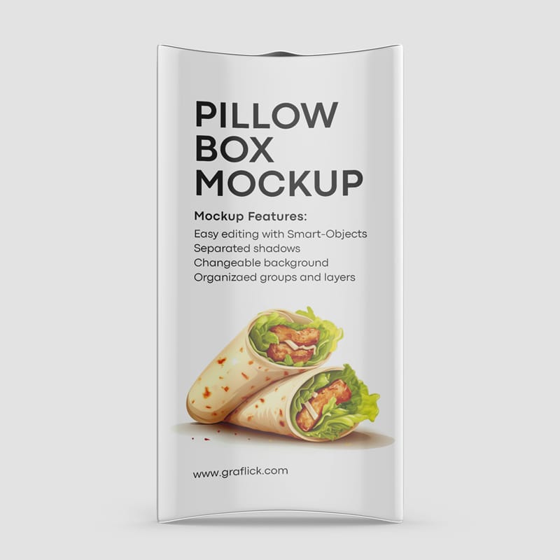 Pillow Box Mockup PSD