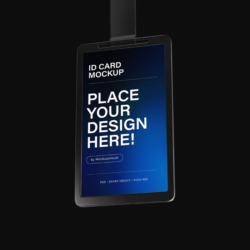 Realistic ID Card Holder Mockup PSD