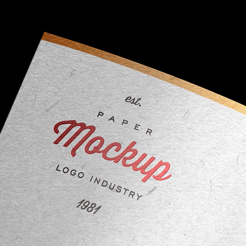 Realistic Textured Paper Logo Mockup PSD
