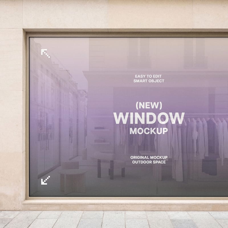 Shopfront Window Sticker Mockup PSD