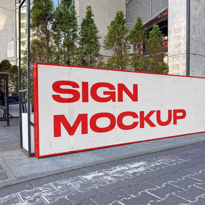 Small Restaurant Wall Mockup PSD