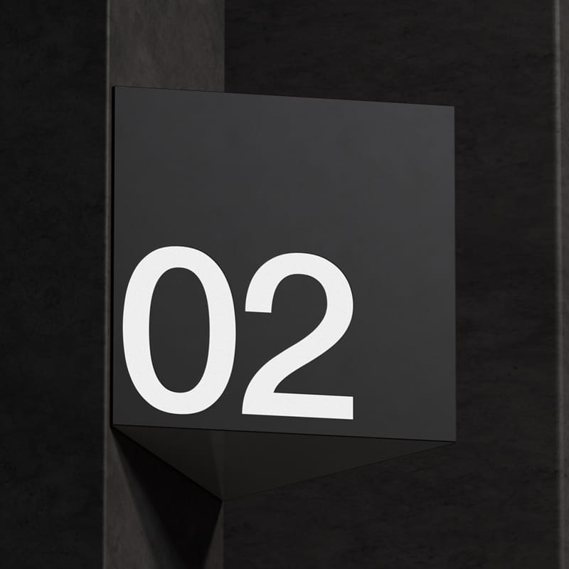 Square Corner Mounted Signage Mockup PSD